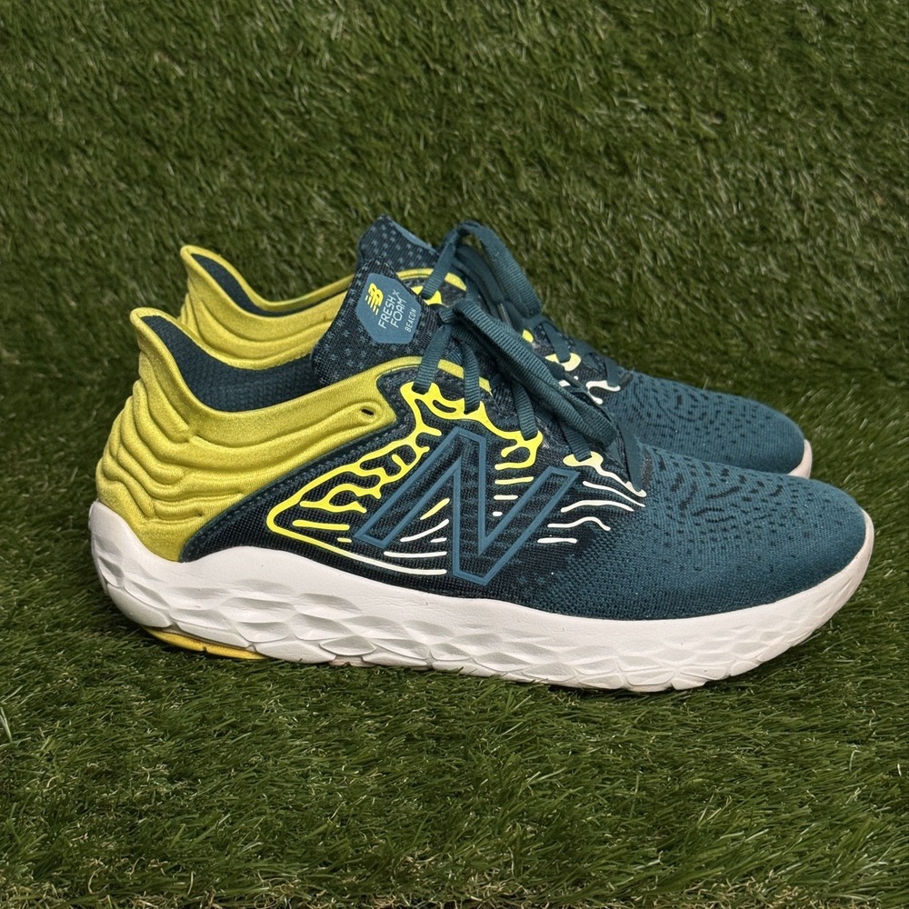 New Balance Fresh Foam Beacon v3 Mens Running Shoes Size 11 Teal Yellow MBECNCT3